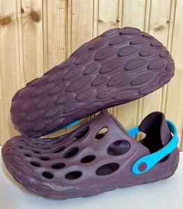 Merrell Womens Hydro Moc Purple Round Toe Slip On Clog Shoes Teal Strap Size 8